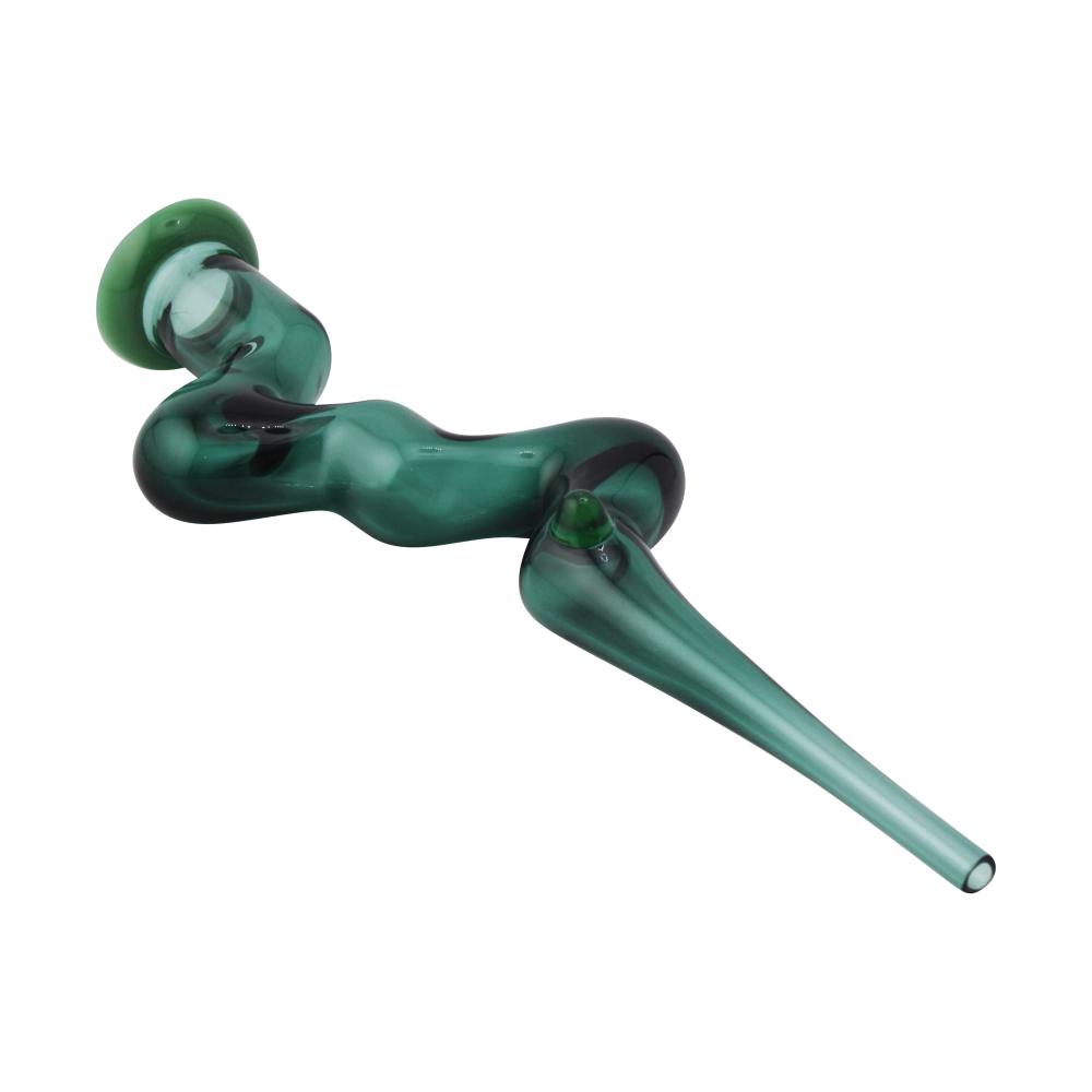 Zig Zag Glass Nectar Collector-Dark Green