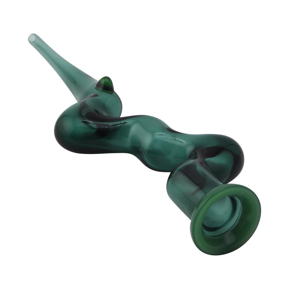 Zig Zag Glass Nectar Collector-Dark Green