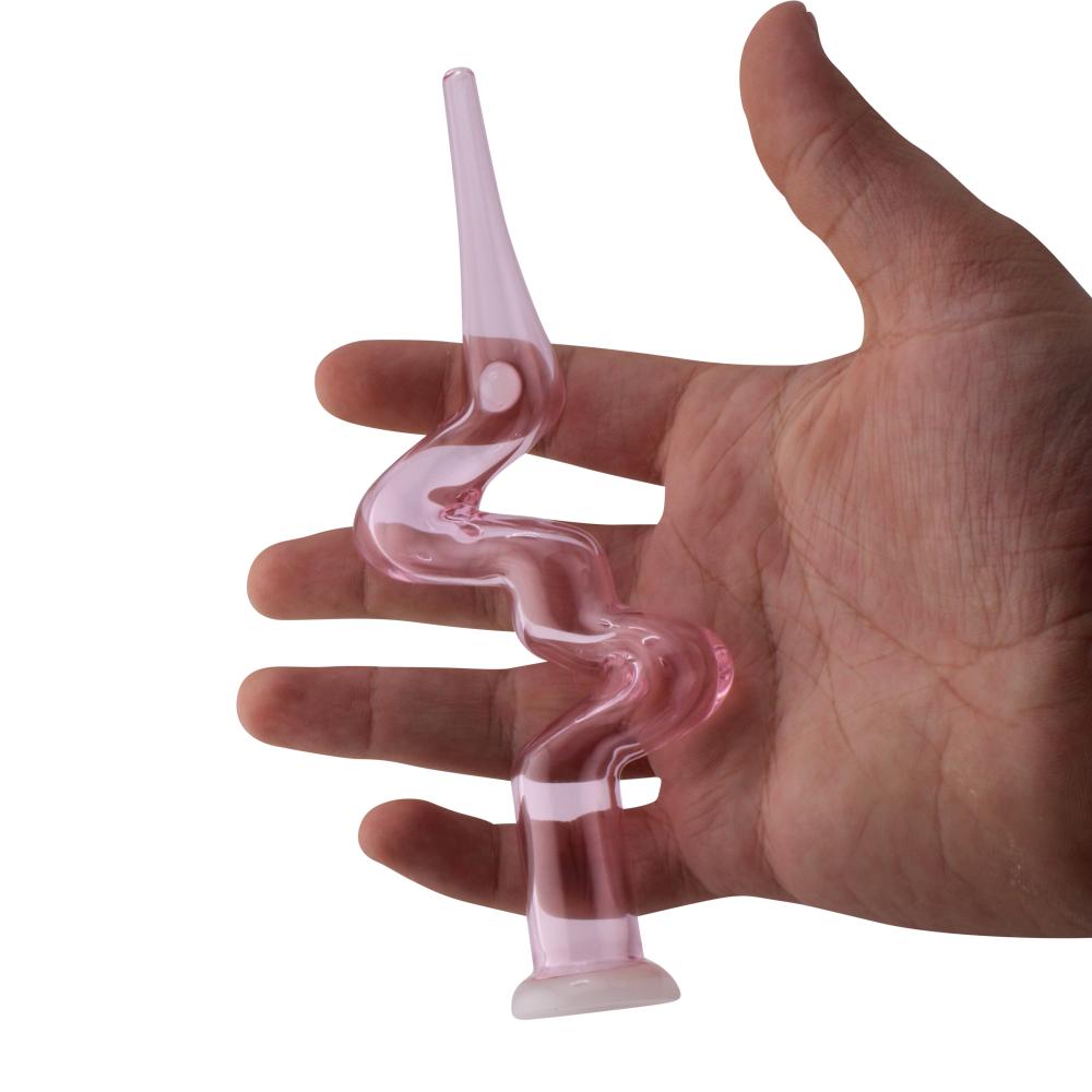 Zig Zag Glass Nectar Collector-Pink