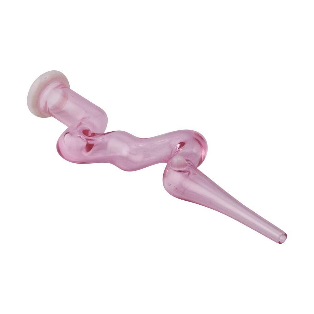 Zig Zag Glass Nectar Collector-Pink